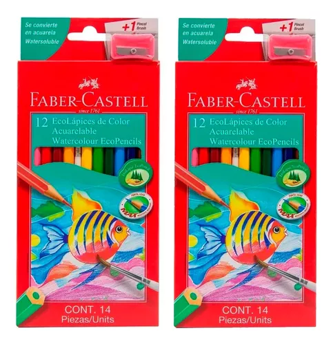 Lápices de Colores Acuarelables Faber Castell 12 piezas