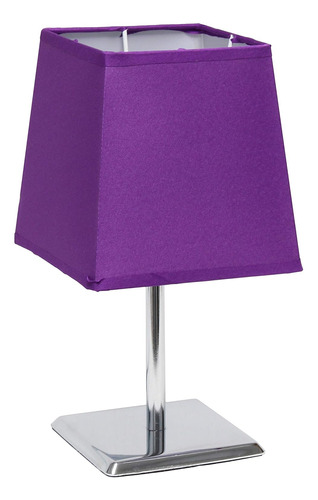 Simple Designs Lt2062-prp Mini Lampara De Mesa De Tela De E
