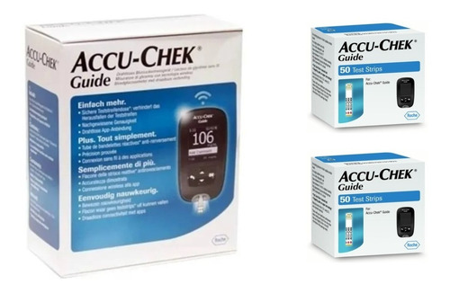 Glucómetro Accu Chek Guide Kit Completo Punzador +100 Tiras