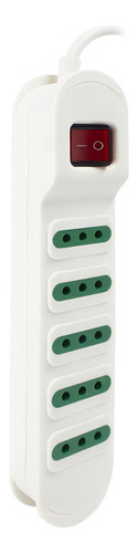 Alargador Electrico Honk 5 Mts 5pos Switch Color Blanco