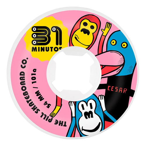 Ruedas Skate 31 Minutos Modelo Cesar 56mm 101a / Renace