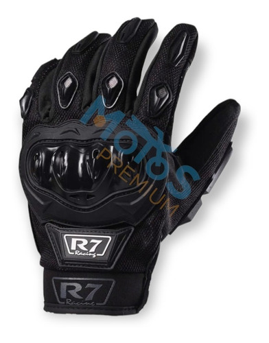 Guantes Motociclista R7 Racing Negros Touch