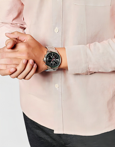 Relógio masculino Armani Exchange Ax1369 em aço extensível