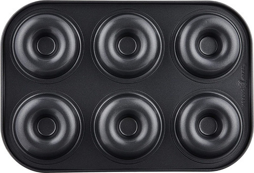 Molde Para Donas Antiadherente, 6 Espacios Nordic Ware 30042 Color Negro