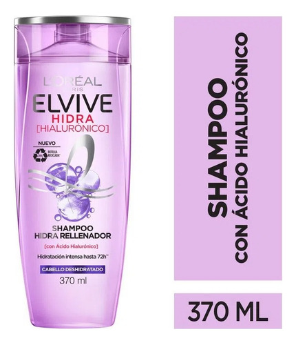  Shampoo Loreal Elvive Hidra Hialuronico Rellenador 370ml