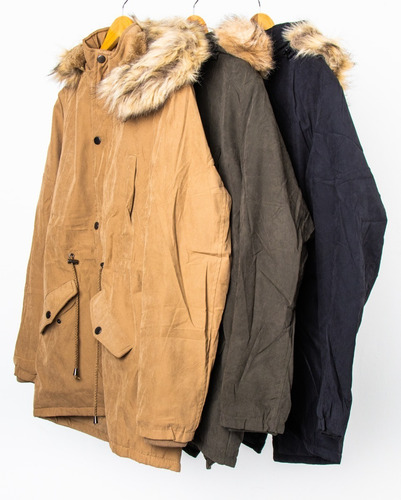 Imagen 4 de 6 de Campera Parka Hombre Gabardina Interior Corderito Importada