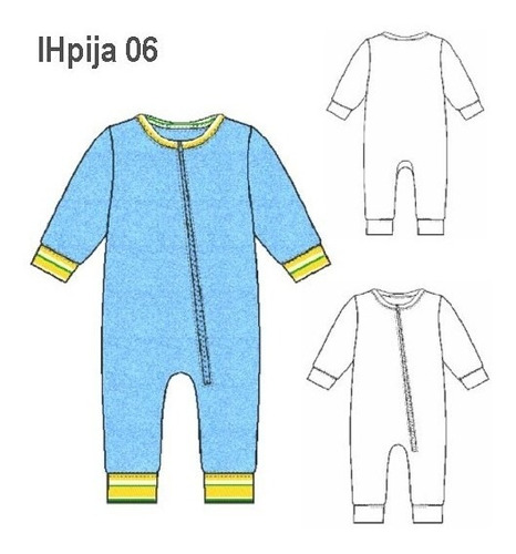 ( Moldes De Ropa)  Pijama Enterito Niño 0906