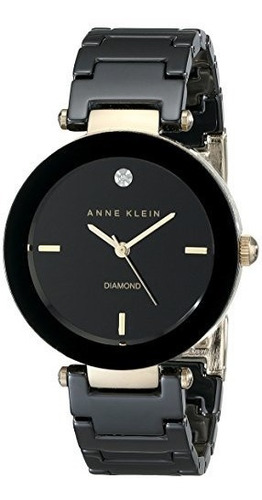 Reloj De Pulsera De Ceramica Negro Ak 1018bkbk De Mujer Anne
