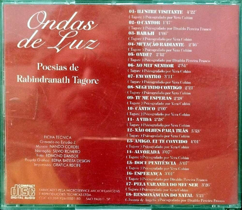 Cd Ondas De Luz Poesias Psicografadas Por Divaldo P. Franco (Usado)