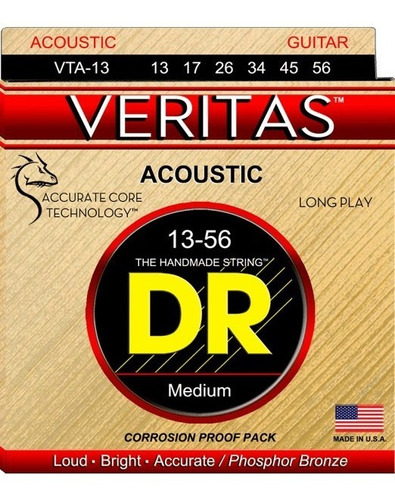 Cuerdas Guitarra Acústica Veritas Vta-13-56 Medium
