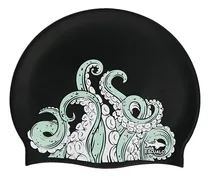 Comprar Gorra Natacion Escualo Adulto Modelo Kraken Color Negro Diseño de la tela Estampado Talla unitalla