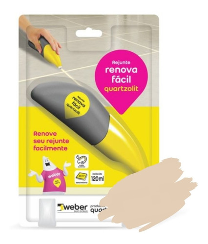 Rejunte Acrilico Renova Facil 120ml Bege Quartzolit