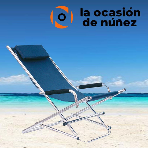 Imagen 3 de 6 de Reposera Hamaca Silla Aluminio Camping Playa Broksol Premium
