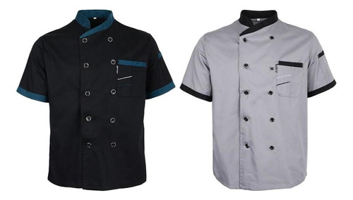 2pcs Chef Uniform Restaurant Cooking Coat Waiter Work Wear