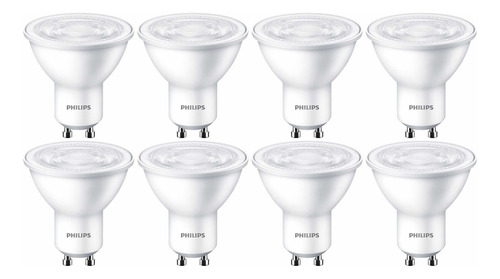 Pack 8 Philips Led Gu10 4-50 Watts Dicroico Calido O Frio