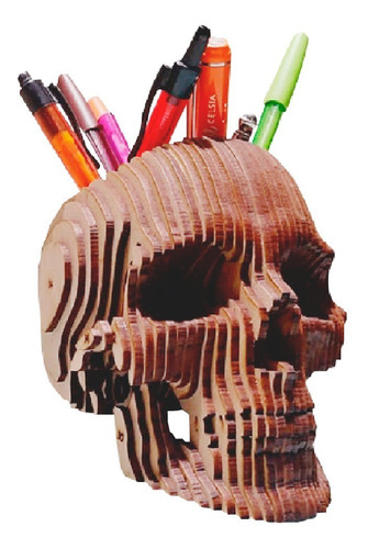 Figura 3d En Madera, Calavera Portaobjetos