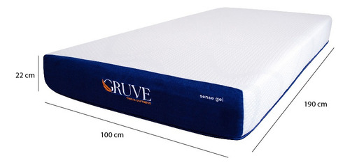 Gruve Sleep Colchón Sense Gel Individual Color Blanco Blanco