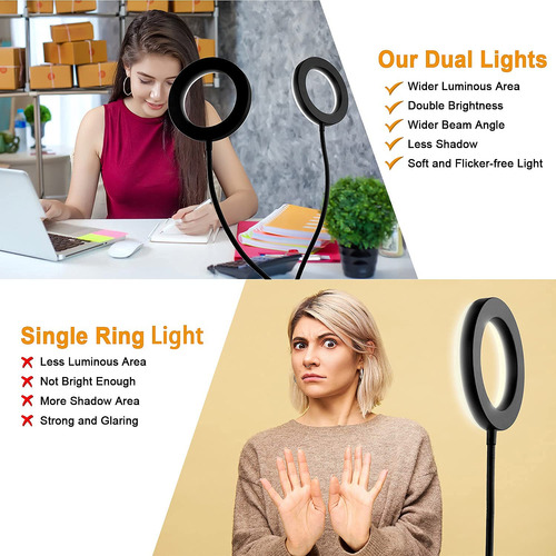 Ring Light Upxdumi Dual De 6 Polegadas Para Laptop E Computa