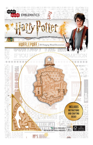 Emblema: Harry Potter Hufflepuff Modelo Armar Madera