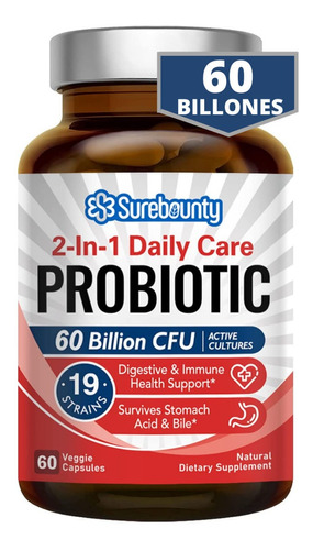 Probioticos Naturales 60 Capsulas Vegano Flora + Prebioticos