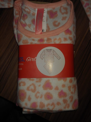 Pijama Invernal Para Niña Rosa Corazones Cfd