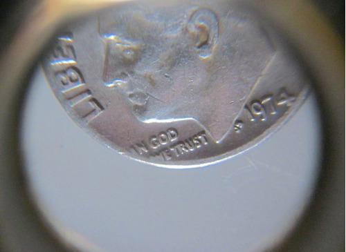  Moneda One Dime Estados Unidos 1974 Detalle Borde Abajo