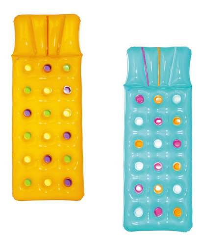 Colchoneta Inflable Flotador Para Pileta Agua C/ Apoya Vasos