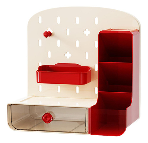 Organizador De Tablero De Clavija De Escritorio Beis Rojo
