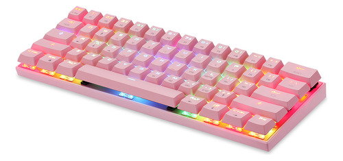 Teclado Mecánico Ck62 61 Pink Outemu Con Motospeed Rgb