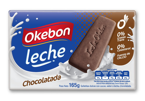 Galletita Okebon Leche  chocolatada 165 g