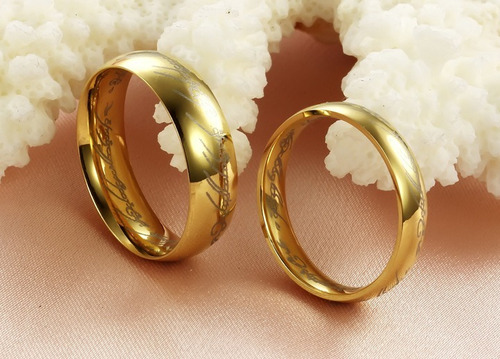 Imagen 5 de 5 de Anillos Lord Of The Ring Dorados - 974