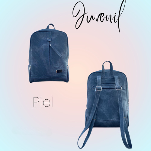 Mochila Juvenil Para Mujer En Piel Mochila En Color Azul