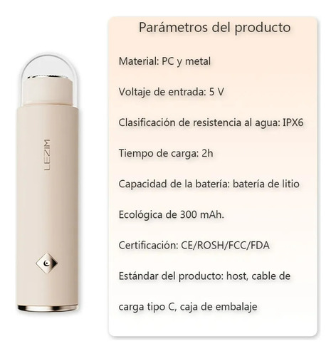 Inalambrico Depiladora Facial Maquina Mujer Recargable Usb Color Blanco