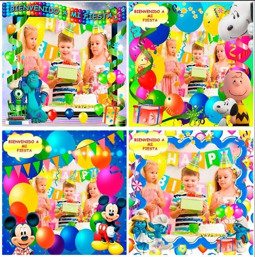 20 Diseños Coroplast 100x100cm Editables Psd Cumpleaños