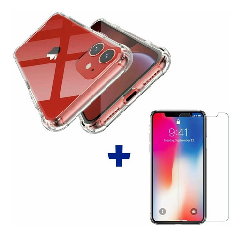  Protector Case Antishock + Vidrio Templado iPhone XR