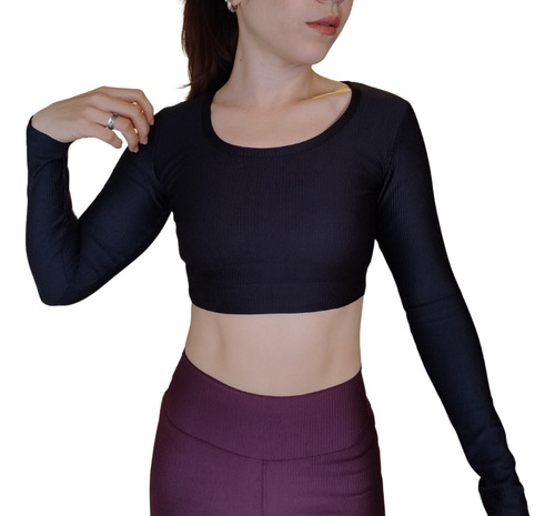 Crop Top Mujer Manga Larga