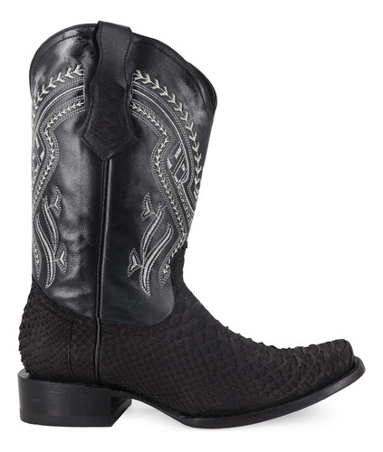 Bota Vaquera Para Hombre Piel De Piton Nobuck El Malcreado