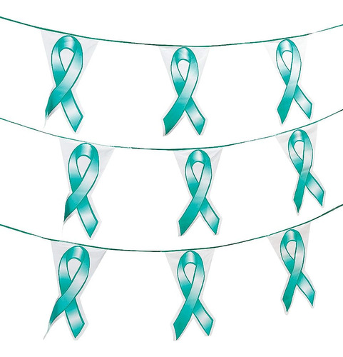 Fun Express - Teal Ribbon Pennant Banner - Party Decor - Han