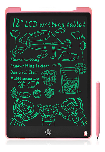 Tablet De Escrita Para Desenhar Lcd Rosa Com Caneta Infantil