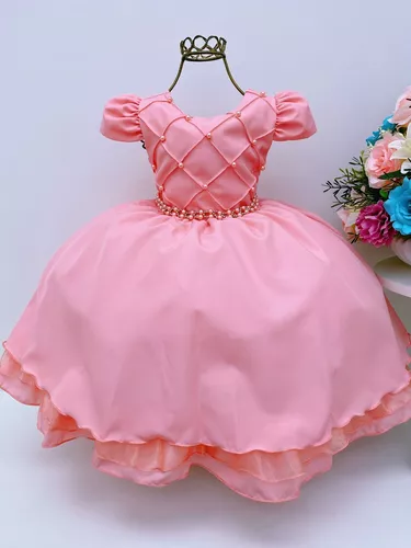 Vestido Infantil Vermelho Renda Princesas Realeza Luxo Festa