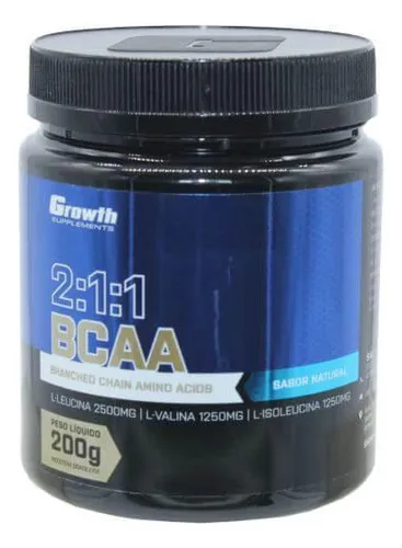 Bcaa 2:1:1 Growth 200g Suplemento Alimentar Academia Esporte