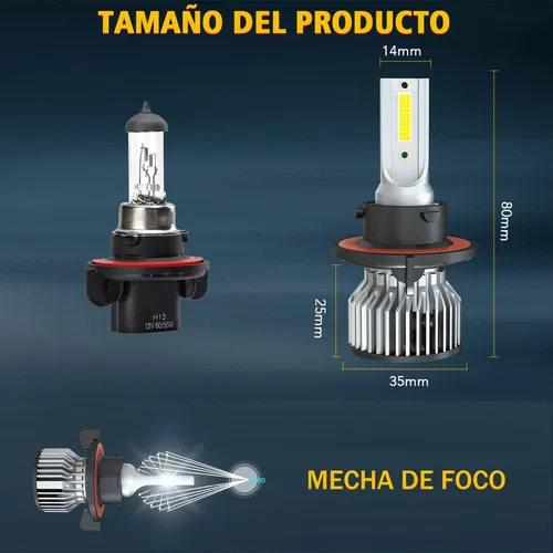 .. H13/9008 Faro Led Luz Alta / Baja+h10 Kit De Luz