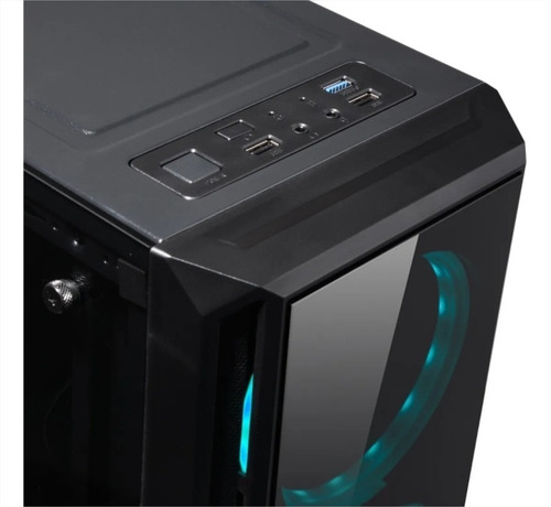 Gabinete Gamer Iqual Cm-2802 Vidrio Templado Coolers Led Rgb