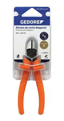 Alicate Corte Diagonal Eletricista Isolado Gedore 8314-160