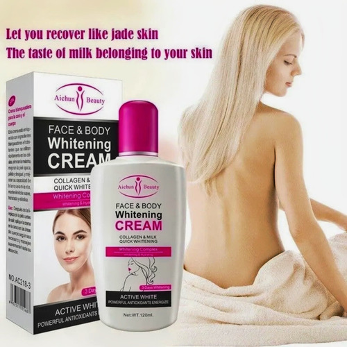 Imagen 3 de 3 de Crema Aclarante Aichun Cara Y Cuerpo Leche Colageno 12 Pzs