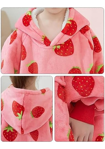 Kfubuo Manta Usable Con Capucha Para Niños Patrones Sherpa S