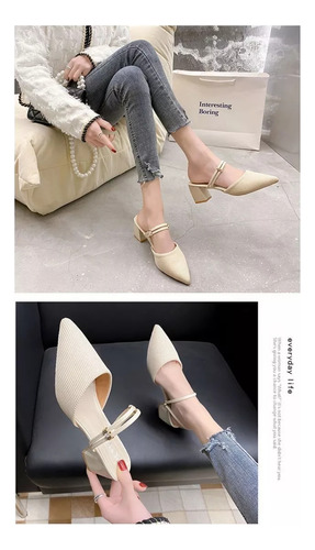 Elegantes Zapatillas De Moda De Tacón Alto Y Grueso Para Muj