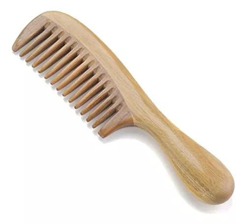 Onedor - Peines de madera de sándalo 100% verde, hechos a mano,  antiestáticos, para desenredar el cabello natural, peine de madera