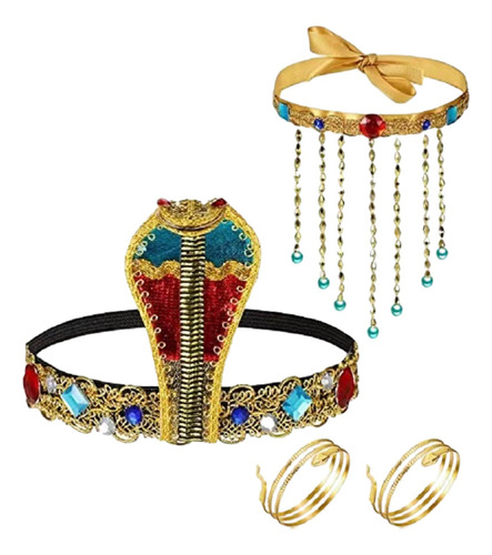 4 X 4x Accesorios De Disfraz Egipcio Para Mujer, Tocado Con