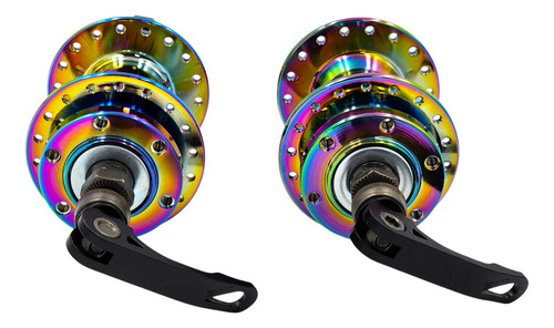 Par Cubo Rosca Disco 36f Esfera P/ Bike Rainbow Camaleão Cor Arco Iris